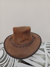 BC Hats Australian Leather Bush Hat, Genuine Steer Hide  Hand Made large new 