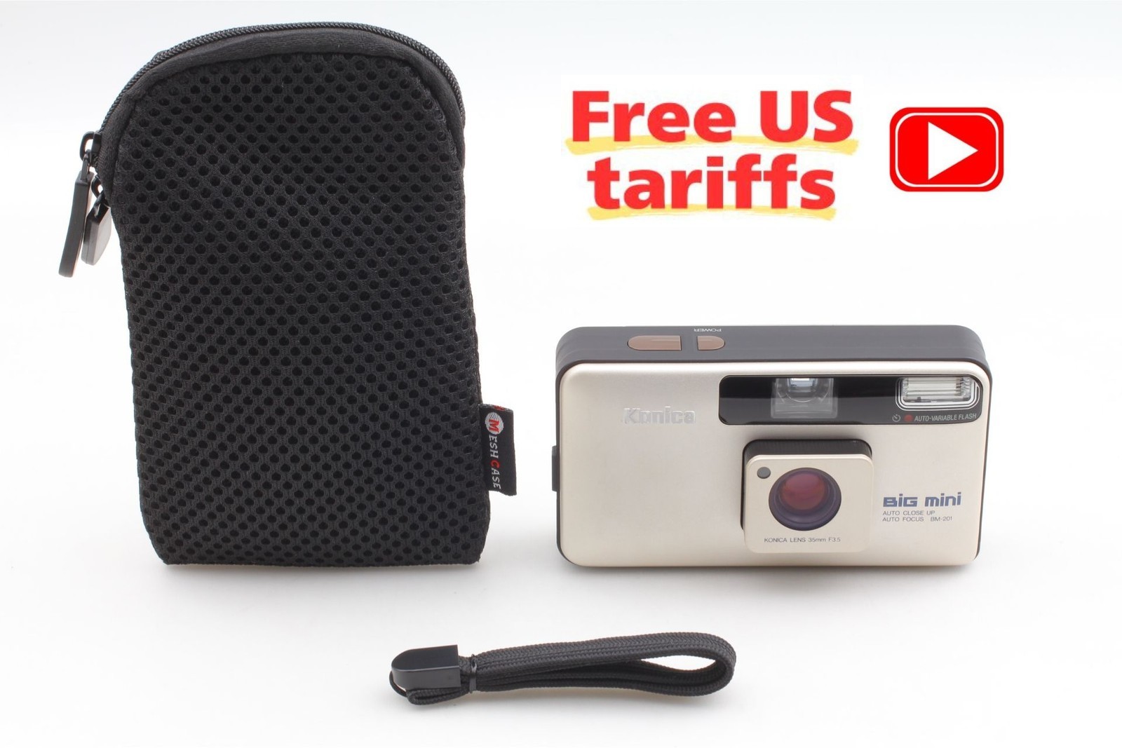 [ Top MINT w/ Case ] Konica BiG mini BM 201 Point & Shoot Film Camera From JAPAN