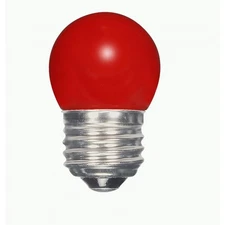 Satco S9165 - 1.2 Watt LED S11 Decorative / Holiday Red Light Bulbs (2 or 6 PK)