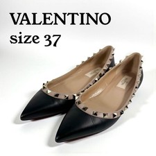 Item VALENTINO Flat Shoes Studs Black 37  Leather