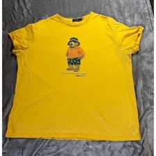 Polo Ralph Lauren Polo Bear Yellow Graphic T-Shirt Mens XL Short Sleeve Tee