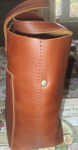 Portland Leather Goods brown/rust mini crossbody leather tote shoulder bag - Afbeelding 5 van 5