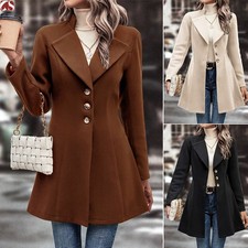 Lapel Slim-fit Wool Solid Color Fashion Temperament Coat