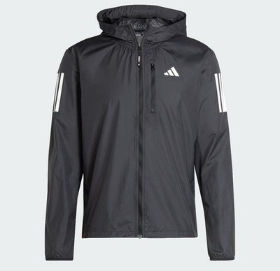 Adidas Running Jacket Black Men's XXL Own The Run WindBreaker Hooded WaterProof.