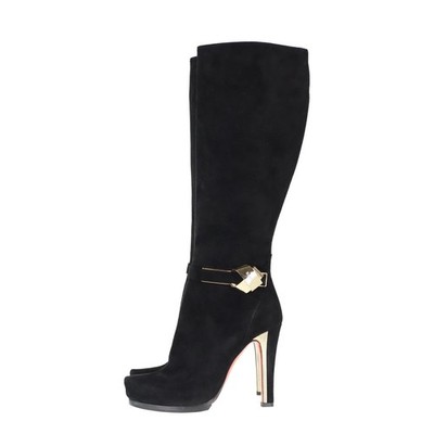 Baldinini Damen Schuhe Stiefel Gr. 37 Schwarz Leder Damenstiefel Boots