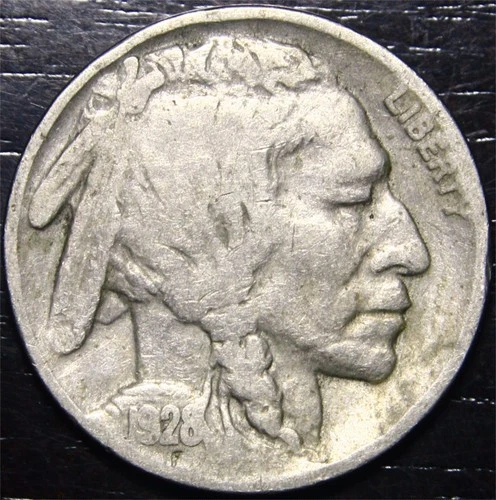 1928 Buffalo Nickel 5c US Coin Philadelphia Mint