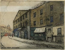 Gertrude Keeling - Pencil Signed Etching - Church Street Kensington London