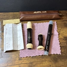 AULOS Symphony Alto Recorder Baroque 509B (E) Japan With Zipper Case CLEAN
