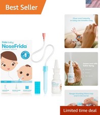 NoseFrida Nasal Decongestant Kit for Babies: Includes Saline Spray  Filters