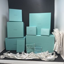 Tiffany  Co Empty Boxes Pouches Care Booklet and Ribbons Lot Different Sizes