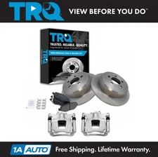 TRQ Rear Brake Calipers Pads Rotors Fits Dodge Nitro Jeep Liberty Wrangler