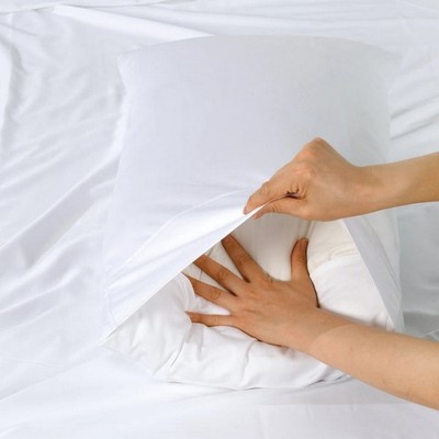 Bianca Rosebank 500tc Bamboo/Cotton Sateen Pillowcase Set White Queen 2pce