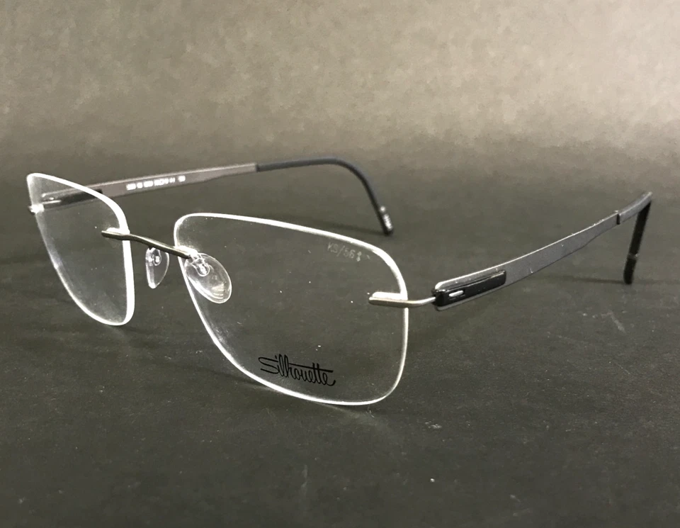 Monturas de gafas Silhouette 5555 KS 6560 mezcla de titanio negro ahumado 56-19-150 Foto 4 de 4
