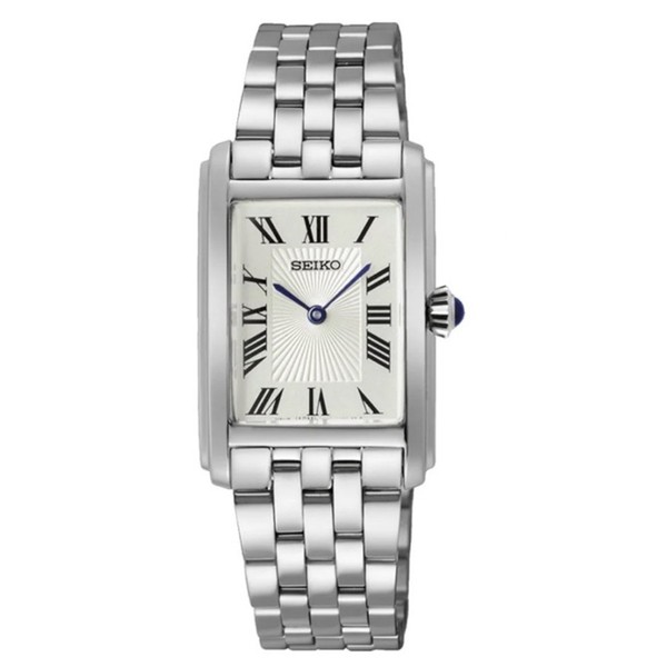 Seiko Classic SWR083P1 Damenuhr Quarz Rechteckig Edelstahl Grau Analog-image