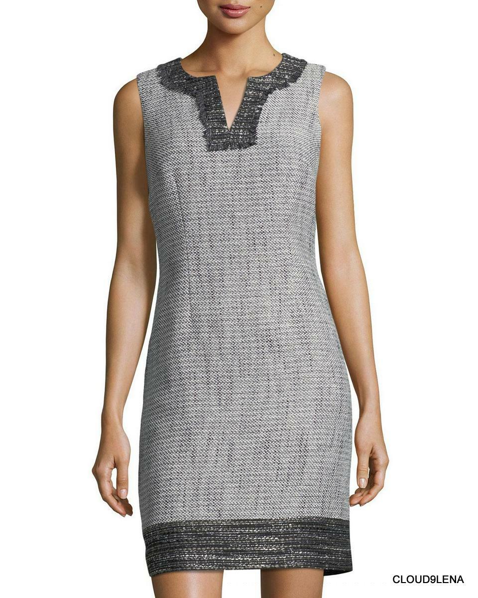 KARL LAGERFELD ハイウエストテラトトラウサ 231W1007 187 NWT KARL LAGERFELD Cotton Blend Tweed Split V-neck