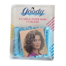 Vintage 90's Goody 6 Large Perm Rod Curlers Blue NOS 430/4 Snap Lock Clasp