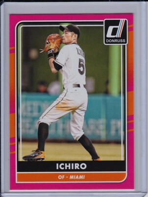 Ichiro Suzuki 2016 Donruss Pink Border Base Parallel Marlins | eBay