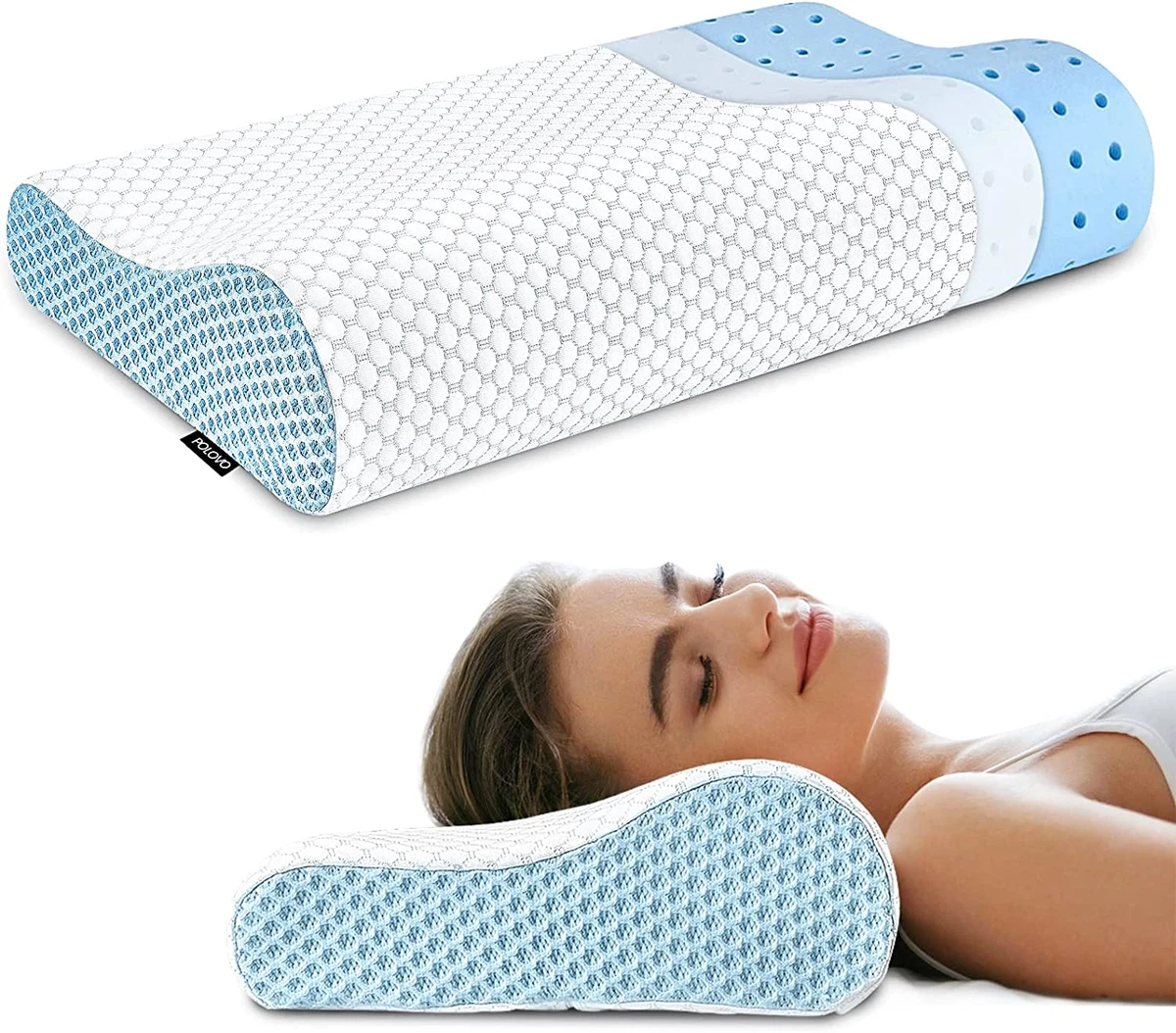 Memory Foam Pillow for Sleeping Ergonomic Contour Cervical Neck Support Orthop