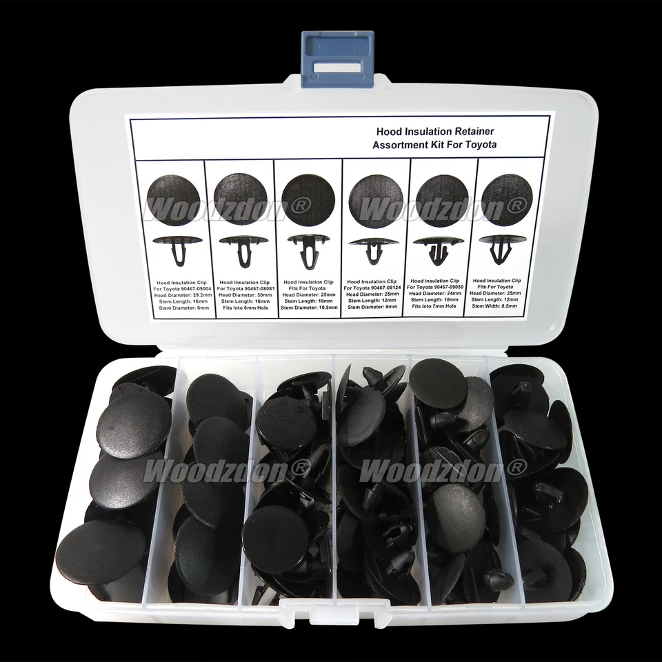 95 Clip Hood Insulation Retainer Assortment Bonnet Fastener For Toyota For Scion Foto 3 de 4