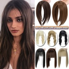 Natural Thick/Thin Toupee Clip In Topper Hairpiece Real As Human Hair Extensions
