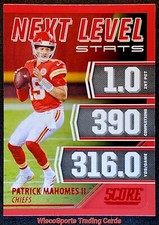 2021 Patrick Mahomes II Panini Score Next Level Stats RED PARALLEL #NL-2 Chiefs 