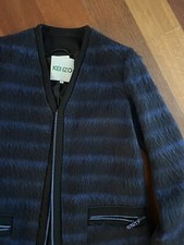 Kenzo Wool Coatjapan Multi Print Stripe Sz 36