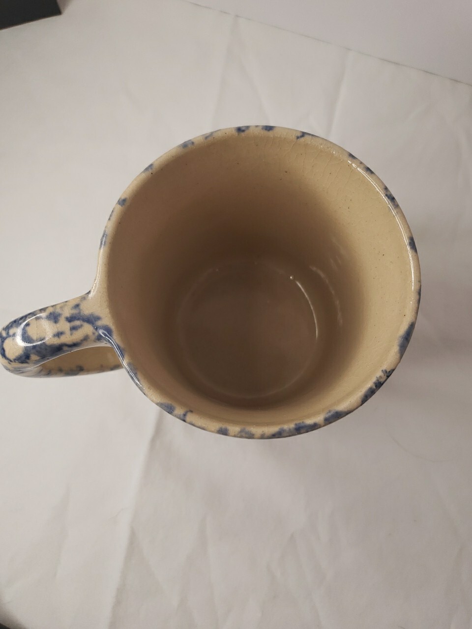 Roseville Ohio Pottery Blue Spongeware R.R. P. Co. Mug eBay