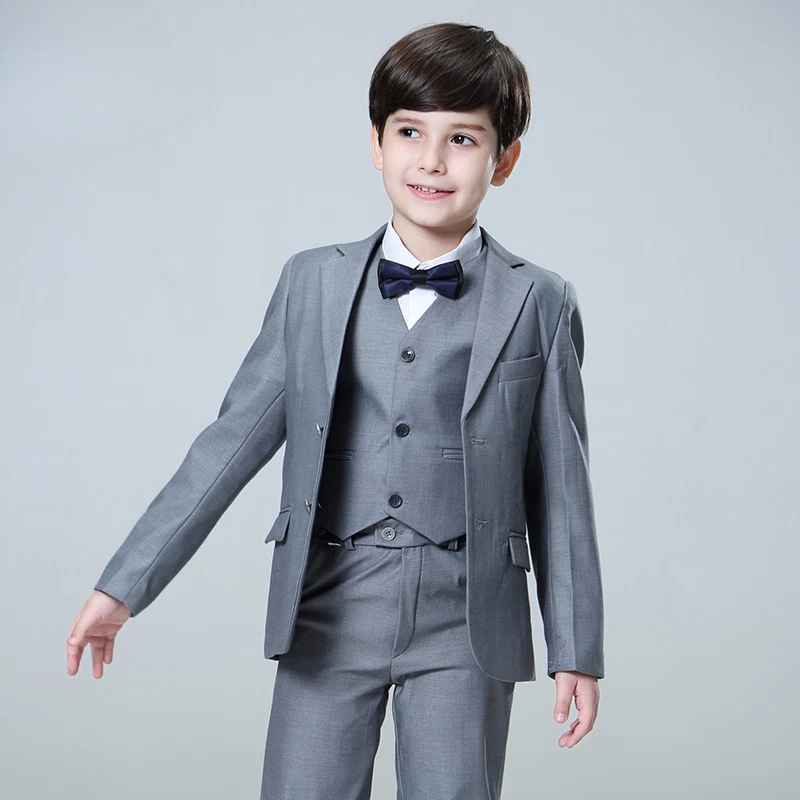 Traje formal de niño para bodas fiesta disfraz ropa 3 piezas/juego blazer chaleco pantalones Foto 3 de 4