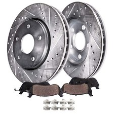 12.6 inch Front Drilled Rotors Ceramic Brake Pads for 2018 - 2020 Nissan Rogue