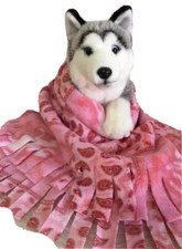DOG SIZE FLEECE BLANKETS, Pet Blanket Travel Throw Cover, PINK COWBOY