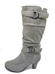 ladies long grey boots