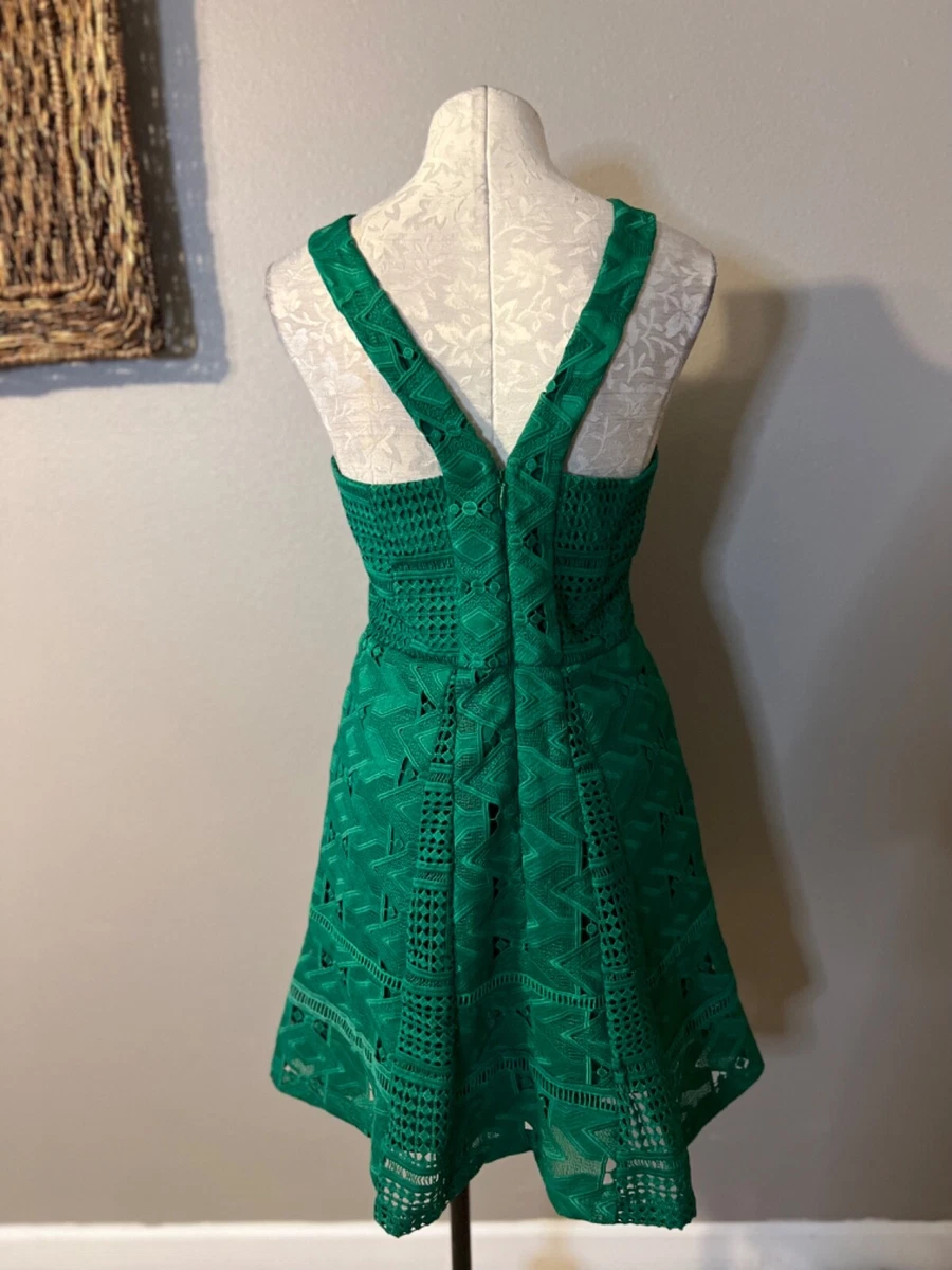 Anthropologie Adelyn Rae A Line Dress M Medium Green Lace eBay