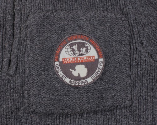 NAPAPIJRI Alaska Ski Patches Strick Wolle 1/4 Half Zip Sweater Pullover Gr. S - Bild 6 von 15