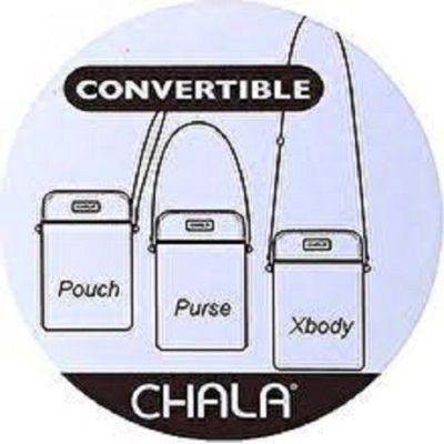 Chala Schnauzer Cellphone Crossbody Bag - Convertible Strap, Faux Leather, Indigo