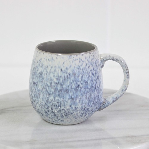 500ml Stoneware Reactive Glazed Snug Mug Grey Blue Coffee Tea Ombre Speckled Cup - Picture 7 of 11