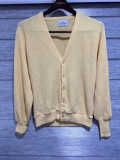 Vintage JJ Cochran Cardigan Sweater Large Yellow Made in USA