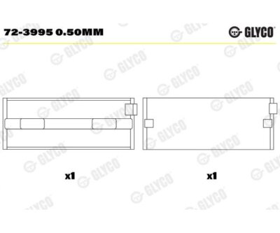 Kurbelwellenlager GLYCO 72-39950.50mm für Opel Insignia A