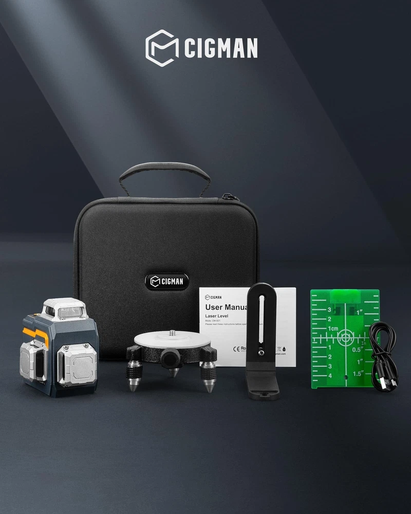 3x360° Laser Level with Remote&APP Control, CIGMAN Green Self Leveling Cros
