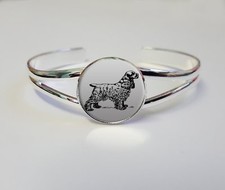 Cocker Spaniel Dog Silver Plated Jewellery Bracelet Bangle Birthday Gift L314
