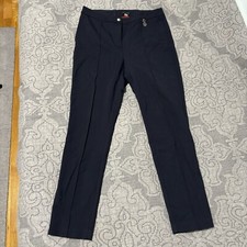 Tommy Hilfiger Women s Straight Leg Navy Pants Trousers with Gold Waist Detail