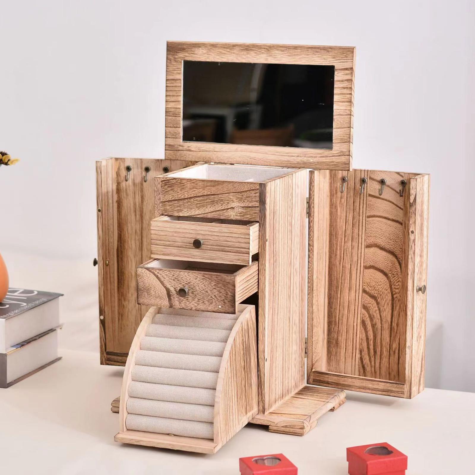 Multifunctional Jewelry Storage Box with Drawers and Display Organizer-image