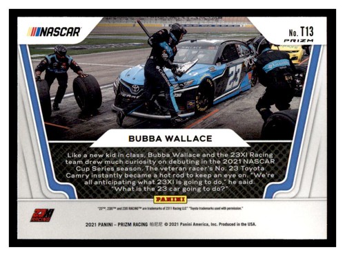 2021 Panini Prizm Teamwork #T13 Bubba Wallace White Sparkle SSP (ref 73376) - Picture 2 of 2