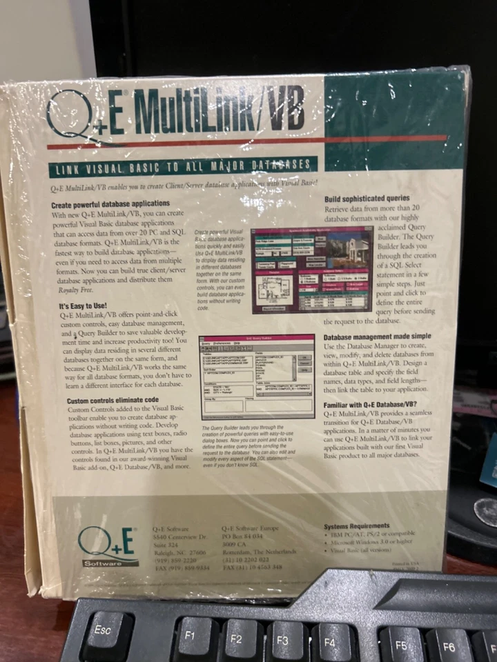 Open Q+E MultiLink VB for Windows with License. Vintage. disks and docs. - Image 2 of 4