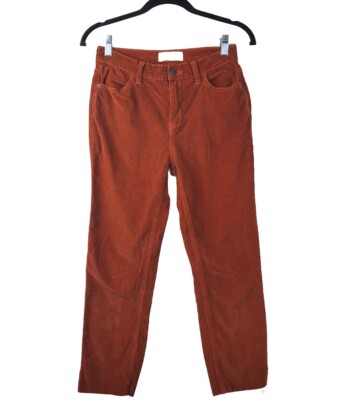 Free People 26 corduroy fired chestnut pants Straight Raw Hem Stretch Orange