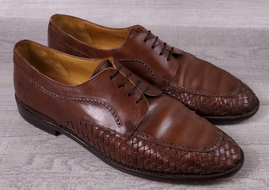 SAOLA Scarpe eleganti derby Barcelino in pelle intrecciata cestino pelle marrone taglia 10 5 Spagna