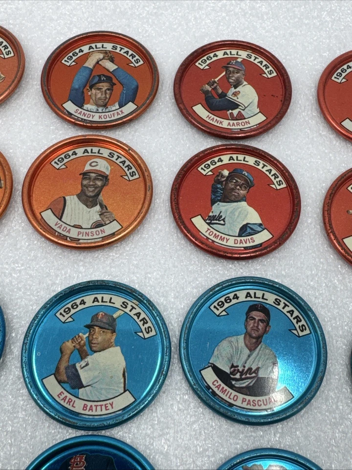 Lote de 38 monedas de metal Topps MLB Baseball All-star 1964 Hank Aaron Willie Mays... Foto 4 de 4