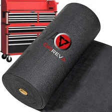 ONREVA Tool Box Liner 18 inch Wide x 24 ft Large, 4mm Thick Black 