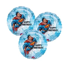 Superman Helium Capable Birthday Foil Party Balloon Officially Licensed 3Pcs