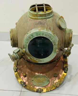 Antique Scuba Diving Helmet Vintage Anchor Engineering Divers Diving Helmet