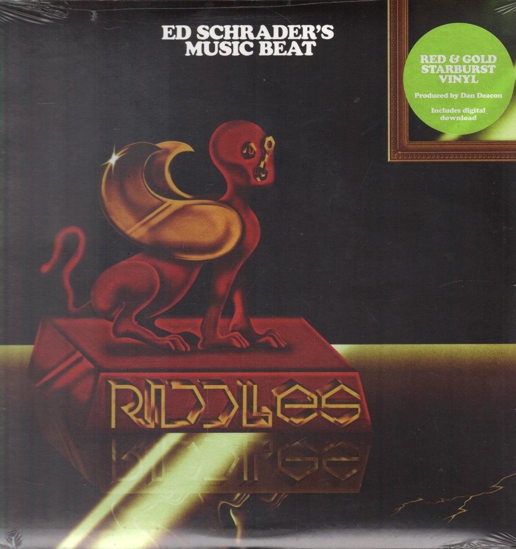 Ed Schrader's Music Beat Riddles LP vinyl USA Carpark 2018 red and gold